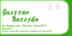 gusztav matejko business card